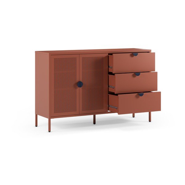 Metalna komoda boja terakote 140x90x40 cm Sayla – Marckeric-image-2