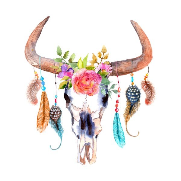 Zidna naljepnica Ambiance Boho Buffalo Head-image-2