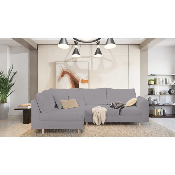 Tamno siva kutna garnitura od bouclé tkanine (s lijevim kutom) Ariella – Ropez-image-1