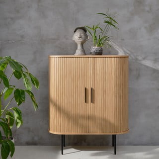 Ormarić u dekoru hrasta s kliznim vratima u prirodnoj boji 100x118 cm Nola – Unique Furniture