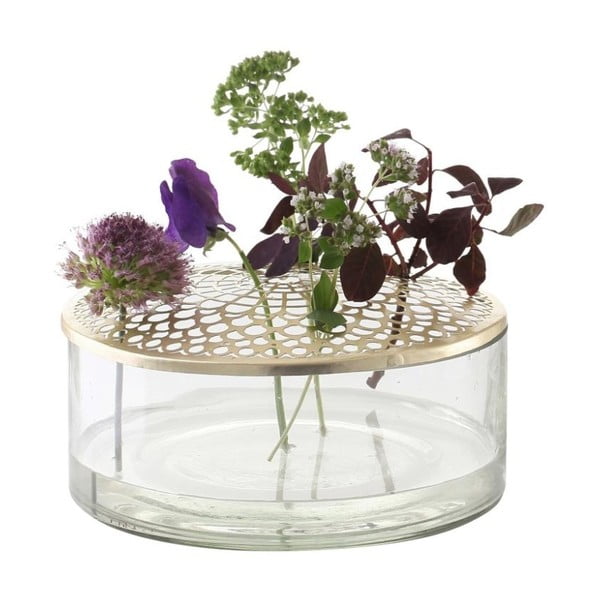 Staklena vaza A Simple Mess Kassandra Brass, ⌀ 20,5 cm-image-2