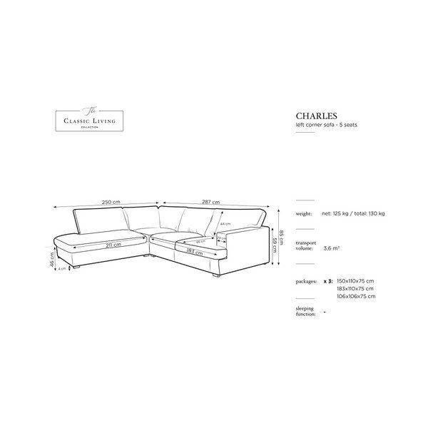 Siva kutna garnitura Windsor & Co Sofas Daphne, lijevi kut-image-4