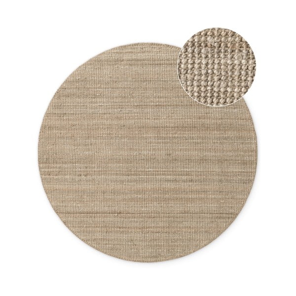 Juten okrugli tepih smeđe-sivi ø 160 cm Bouclé Jaipur – Hanse Home