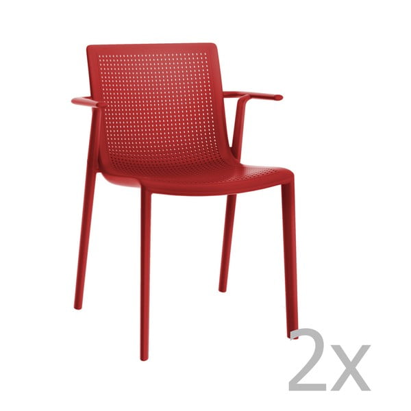 Set od 2 crvene vrtne stolice Resol Beekat