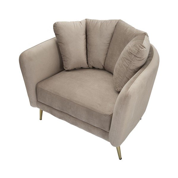 Smeđe-siva baršunasti fotelja Kiev – Mauro Ferretti-image-3