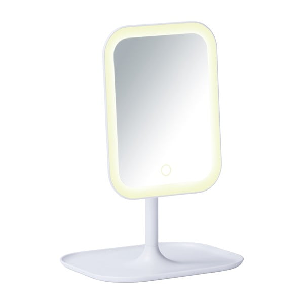 Bijelo kozmetičko ogledalo s LED pozadinskim osvjetljenjem Wenko Bertolio