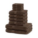 Smeđi pamučni set ručnika 10 kom od frotira Marina – DecoKing