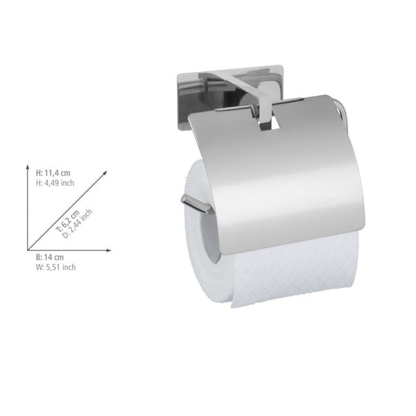 Samoljepljiv držač toaletnog papira od nehrđajućeg čelika u sjajno srebrnoj boji Genova – Wenko-image-4
