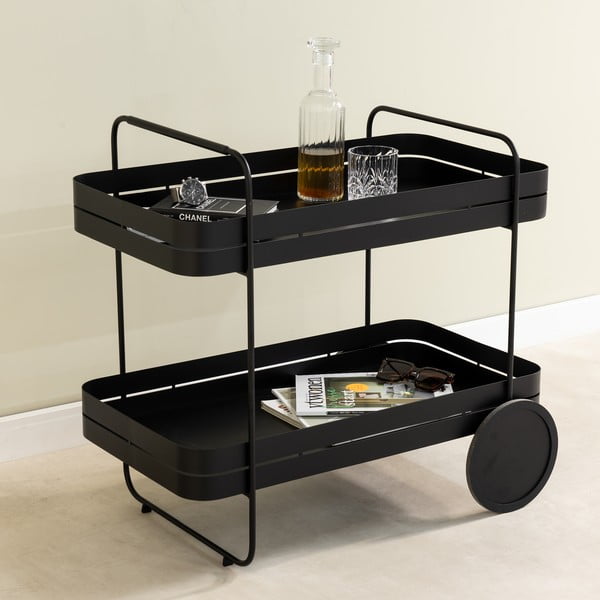 Metalna kolica za posluživanje na kotačima 74x42 cm Gin & Trolley – Spinder Design-image-1