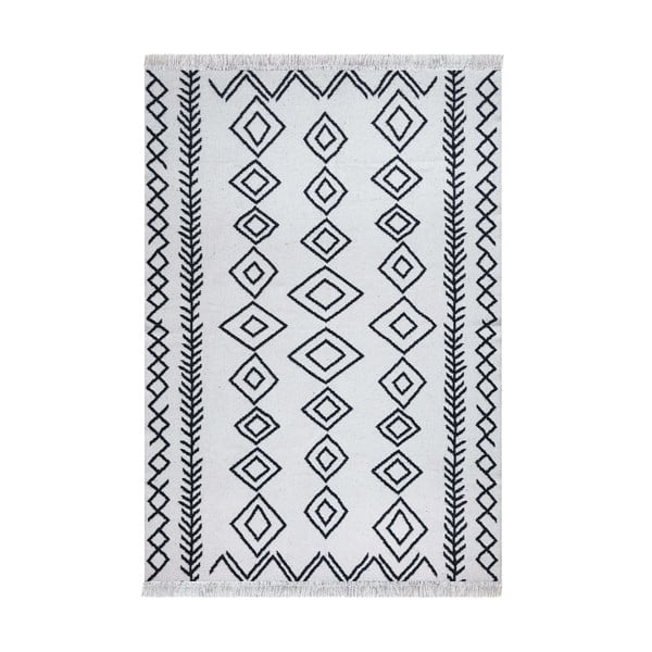 Bijelo-crni pamučni tepih Oyo home Duo, 60 x 100 cm