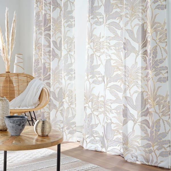 Bež/u zlatnoj boji prozirna zavjesa 135x240 cm Vayana – douceur d'intérieur-image-1