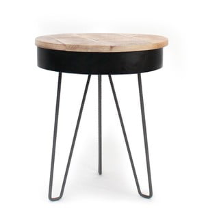 Crni stol s drvenom pločom LABEL51 Saria