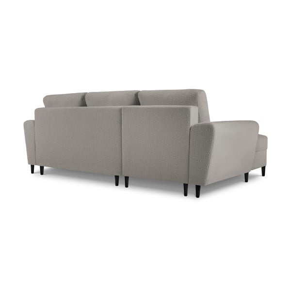 Svijetlo siva sklopiva/s prostorom za odlaganje kutna garnitura od bouclé tkanine (s lijevim kutom/s ležaljkom) Kyoto – Cosmopolitan Design-image-4