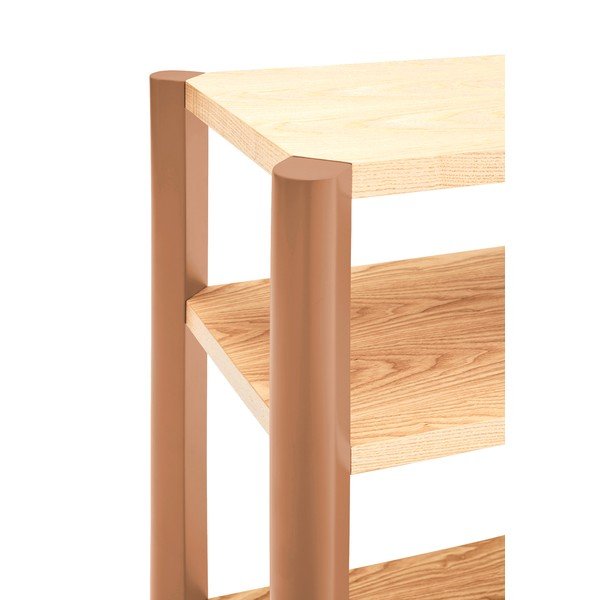 Ciglasti/u svijetloj prirodnoj boji regal u dekoru hrasta 126x59x43 cm Bona – Teulat-image-3