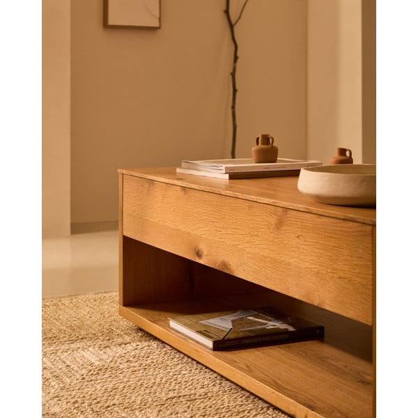 Stolić za kavu u dekoru hrasta u prirodnoj boji 60x120 cm Alguema – Kave Home-image-2