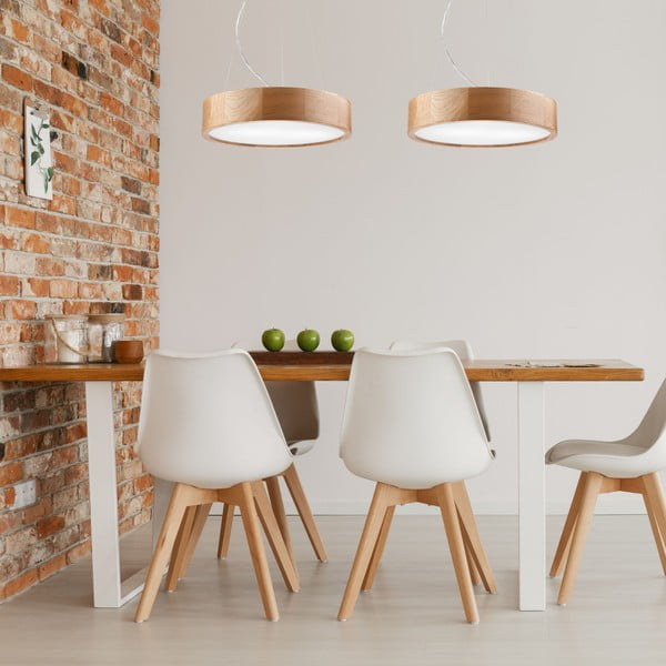 Smeđa viseća svjetiljka sa staklenim sjenilom ø 37 cm Eveline – LAMKUR-image-1