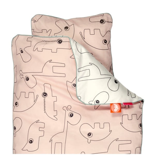 Dječja ružičasta posteljina Done by Deer Contour, 70 x 80 cm