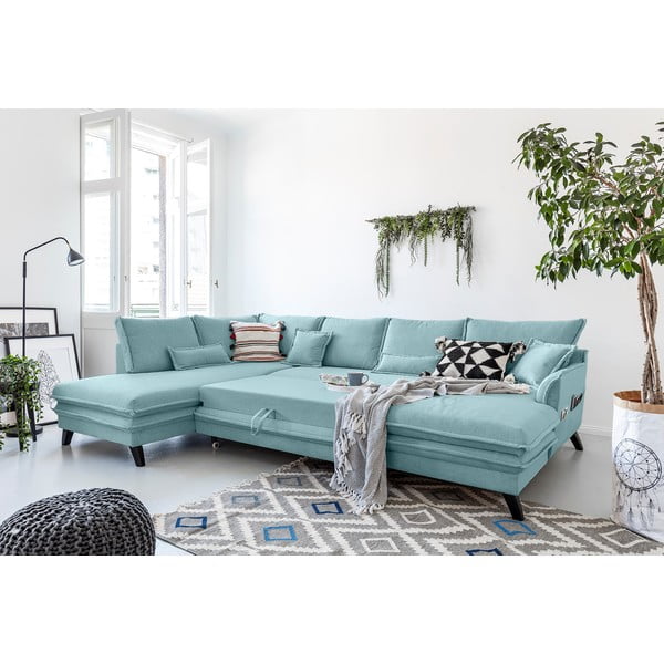 Svijetloplava kutna garnitura u obliku slova "U" Miuform Charming Charlie, lijevi kut-image-4