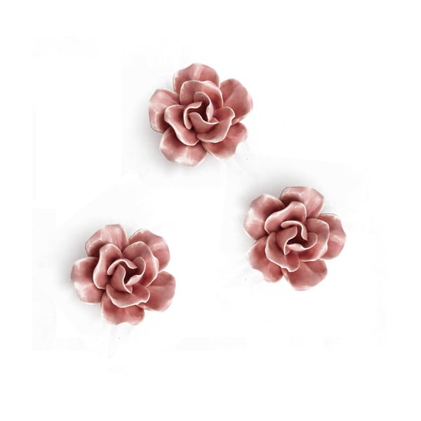 Keramički cvijet za vješanje 3kom, roze