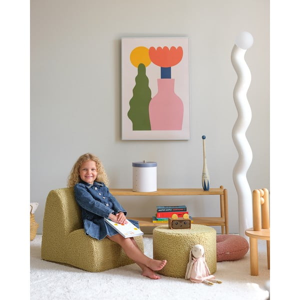 Zeleni dječji tabure od bouclé tkanine – Wigiwama-image-2