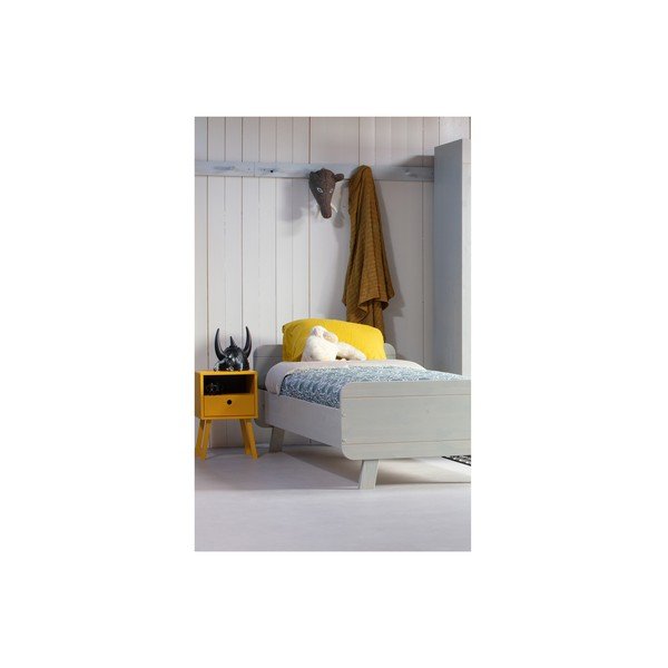 Žuti noćni ormarić od punog borovog drveta WOOOD Sammie-image-4