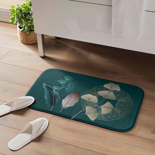 Tirkizna kupaonska prostirka 45x75 cm Ginkoblue – douceur d'intérieur-image-1