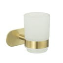 Staklena samoljepljiva čaša za četkice za zube u zlatnoj boji Orea Gold – Wenko