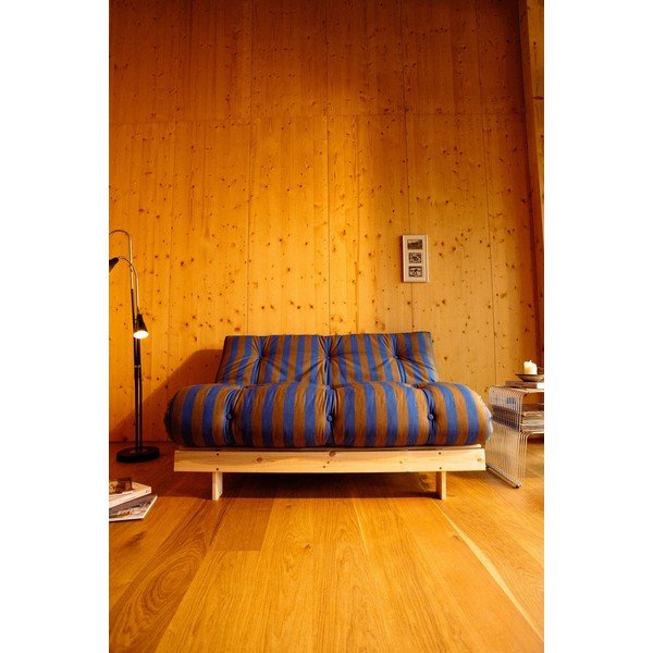 Plava/smeđa sklopiva sofa 140 cm Roots – Karup-image-1