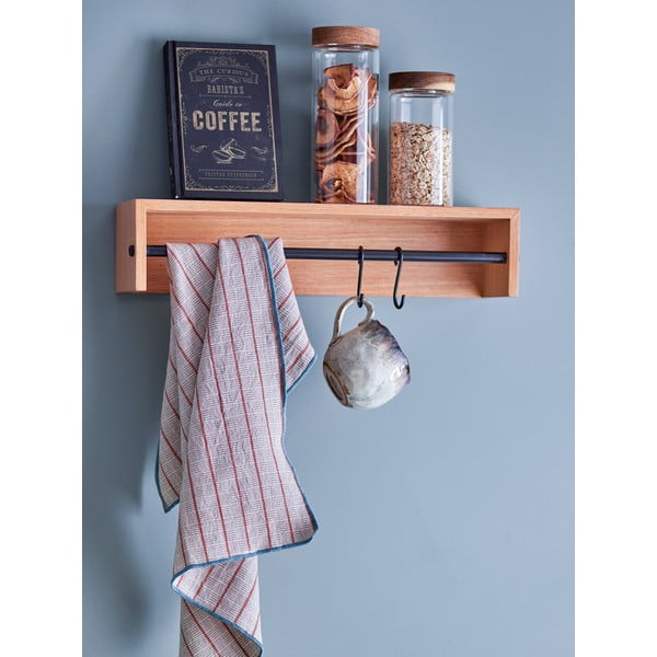 Zidna vješalica u dekoru bukve u prirodnoj boji s policom Ryder – Bloomingville-image-1