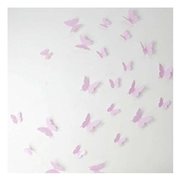 Set od 12 ružičastih 3D naljepnica Ambiance Butterflies