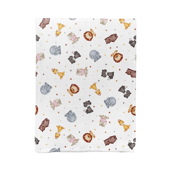 Bijela deka za bebe od muslina 75x100 cm Zoo – Mijolnir