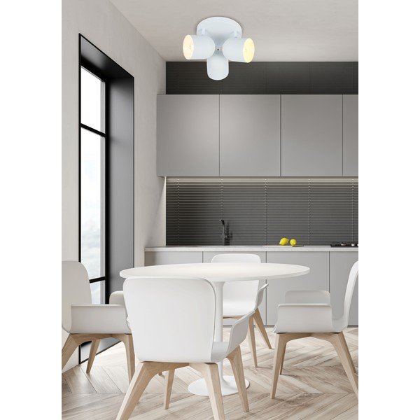 Bijela stropna svjetiljka s metalnim sjenilom 32x32 cm Azuro – Candellux Lighting-image-1