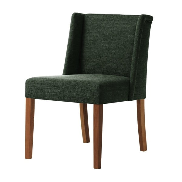 Zelena stolica s tamnosmeđim nogama od bukve Ted Lapidus Maison Zeste