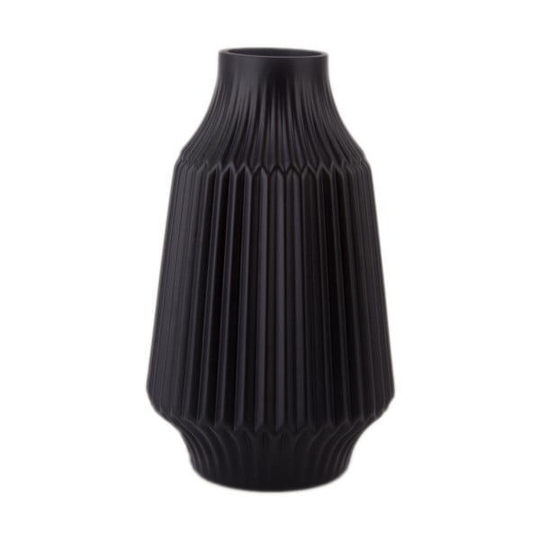 Crna staklena vaza PT LIVING Stripes, ø 16 cm