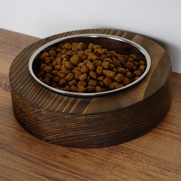 Metalna zdjela za ljubimce s drvenim postoljem Kate Louise Pet-image-1