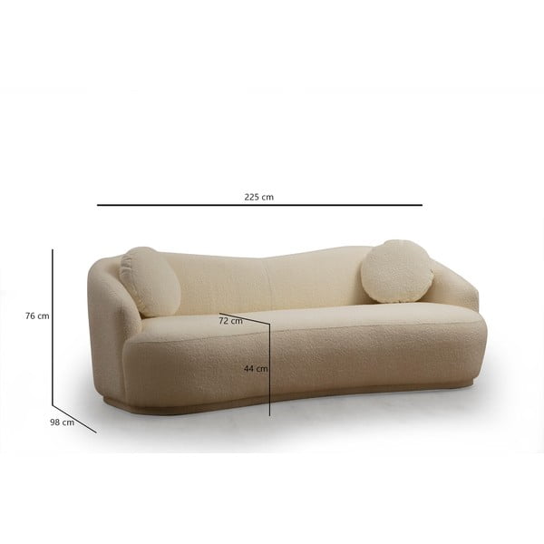Krem sofa 225 cm Ancona – Artie-image-3