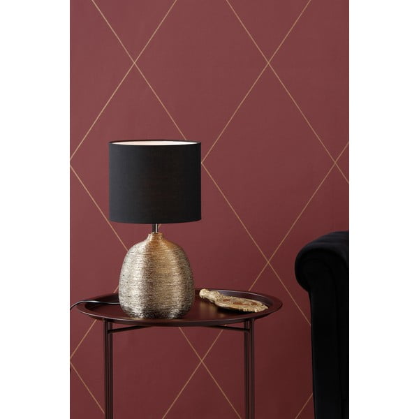 Crna/u zlatnoj boji stolna lampa s tekstilnim sjenilom (visina 37,5 cm) Oscar – Markslöjd-image-1
