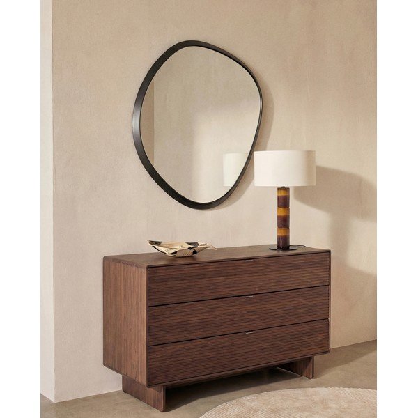Komoda u dekoru oraha u tamnoj prirodnoj boji 101x75x50 cm Norlen – Kave Home-image-1
