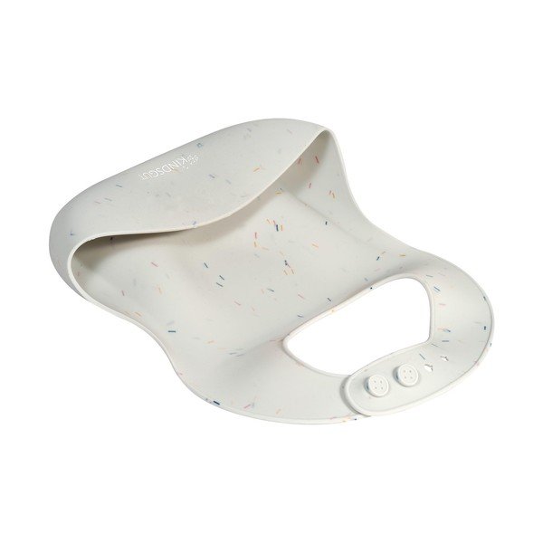 Bijeli silikonski podbradnik s džepom Kindsgut Bib Confetti-image-3