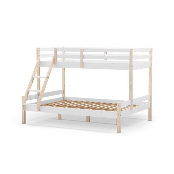 Bijeli dječji krevet od masivnog bora na kat 90x190/140x190 cm Livia – Marckeric-image-3