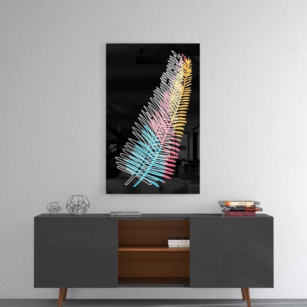 Staklena slika insigne obojenog paprati, 46 x 72 cm-image-3
