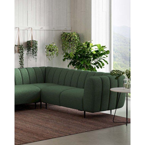 Tamno zelena kutna garnitura (s desnim kutom/u obliku slova L) Shel – Ghado-image-3