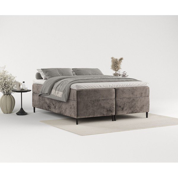 Smeđi boxspring krevet s prostorom za pohranu 180x200 cm Araya – Maison de Rêve-image-1