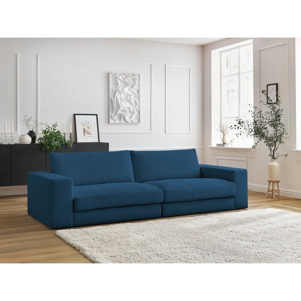 Tamno plava sofa od samta 274 cm Leonard – Bobochic Paris-image-1