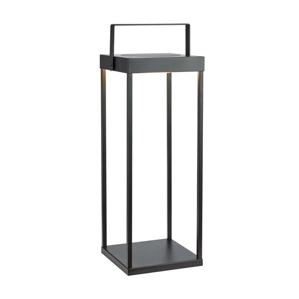 Crna LED lanterna sa solarnim panel/s USB za eksterijer (visina 53 cm) Pure – Markslöjd