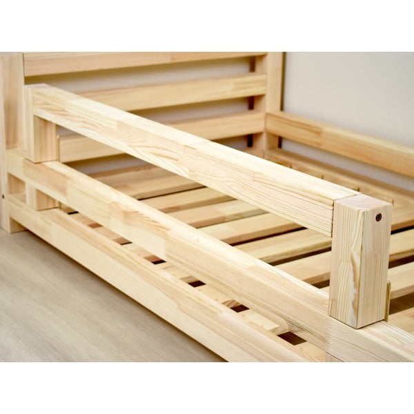 Bijela bočna stijenka od smrekovog drva uz krevet Benlemi Safety, duljina 90 cm-image-1