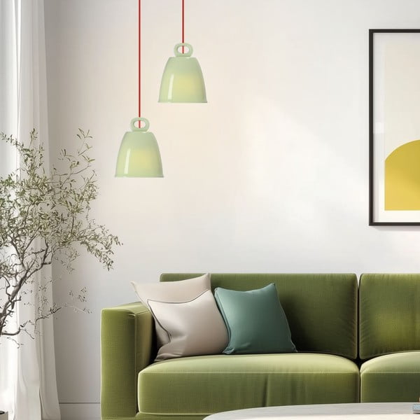 Zelena viseća svjetiljka s keramičkim sjenilom Sewilla – Candellux Lighting-image-1