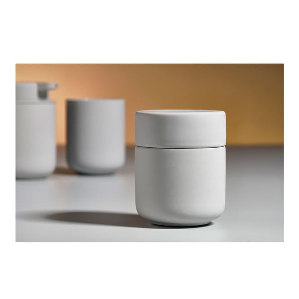 Svjetlosiva posuda s poklopcem od kamenine Zone UME-image-1