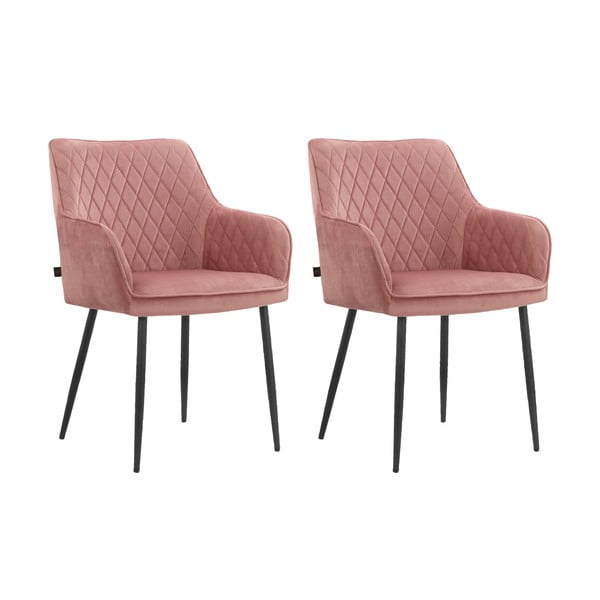 Svijetlo ružičaste podstavljene blagovaonske stolice u setu 2 kom Elvira – Støraa-image-4