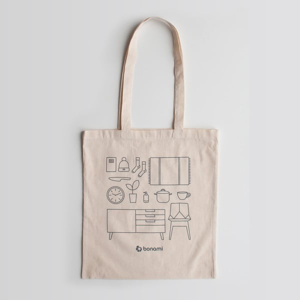 Krem platnena torba Bonami-image-1